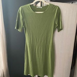 Green reformation ribbed t shirt dress